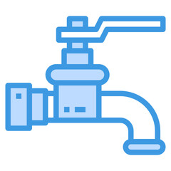 Faucet blue outline icon