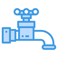 Faucet blue outline icon