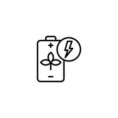 Green Battery icon in vector. Logotype