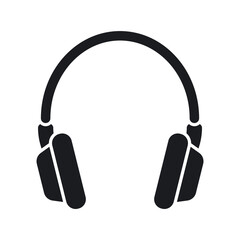 Black and white icon of the headphones