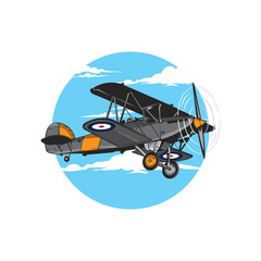 Vintage air plane vector illustration, perfect for t shirt design © ari