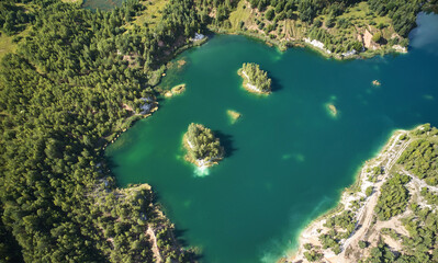 Lake in forest landscape