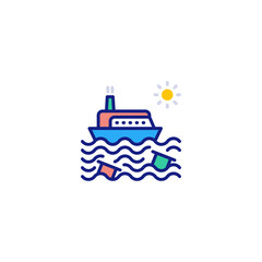 Oil In The Sea icon in vector. Logotype