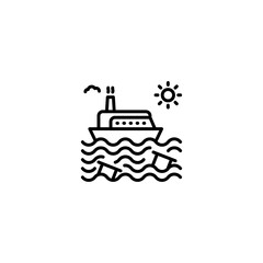 Oil In The Sea icon in vector. Logotype