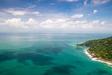 Naklejka na ściany i meble Taboga Island Aerial View. Tropical island located in the Pacific near Panama City,Panama.