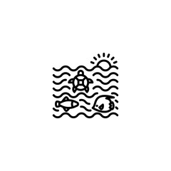 Sea Life icon in vector. Logotype