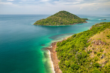 Taboga Island Aerial View. Tropical island located  in the Pacific near Panama City,Panama.
