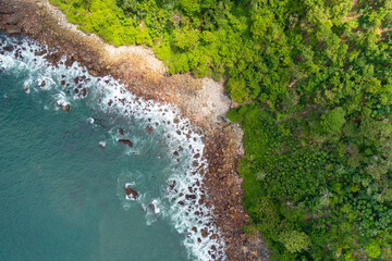 Taboga Island Aerial View. Tropical island located  in the Pacific near Panama City,Panama.