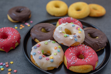 sweet home made donuts with glazing