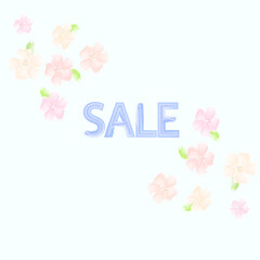 Sale banner spring flowers. Watercolor flowers. Square card templates with tulip flowers.