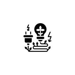 Eco Electricity icon in vector. Logotype