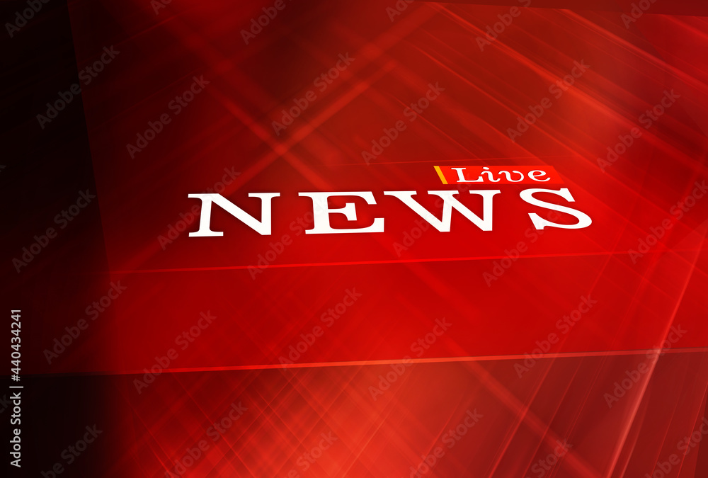 Aufkleber abstract red theme background with live news text in depth conce
