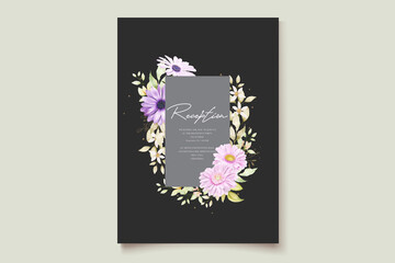 watercolor chrysanthemum flower invitation card set