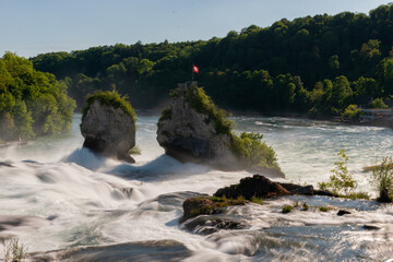 Splashing water at the incredible rhine falls in Switzerland 28.5.2021