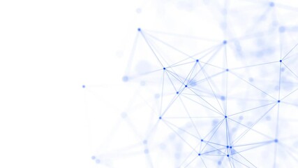 Abstract background with moving dots and lines. Network connection structure. Futuristic illustration. Digital technology design. 3d rendering. - Powered by Adobe