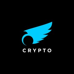 Fototapeta premium Abstract Cryptocurrency Logo on Dark Background