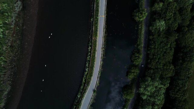 Top down view of the River Exe and Exeter Shipping canal