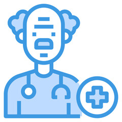 Doctor blue outline icon