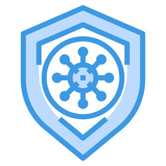 Security blue outline icon