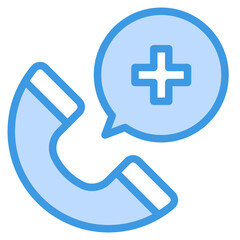 Support blue outline icon