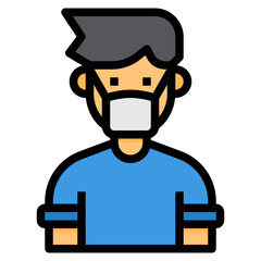 Medical Mask filled outline icon