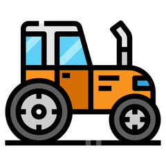 tractor line icon