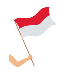hand with indonesia flag