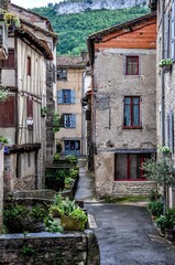 Fototapeta na wymiar Stroll the streets of Saint-Antonin-Noble-Val, the setting for the feature film The Hundred-Foot Journey, and enjoy a delicious drink on one of the terraces