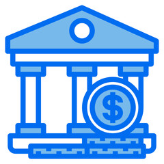 banking blue line icon