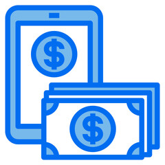 banking blue line icon
