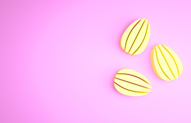 Yellow Seeds of a specific plant icon isolated on pink background. Minimalism concept. 3d illustration 3D render