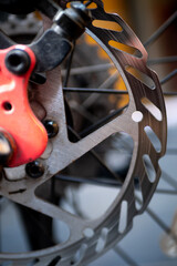 Obraz premium Disc brake of modering folding bike