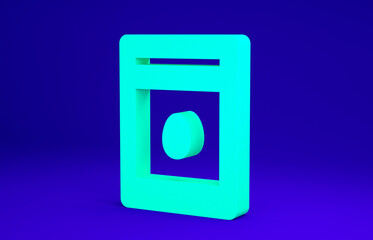 Green Pack full of seeds of a specific plant icon isolated on blue background. Minimalism concept. 3d illustration 3D render
