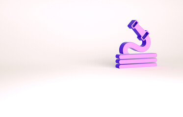 Purple Garden hose icon isolated on white background. Spray gun icon. Watering equipment. Minimalism concept. 3d illustration 3D render