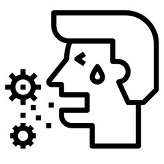 Sneezing outline icon