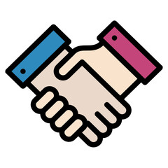 handshake line icon