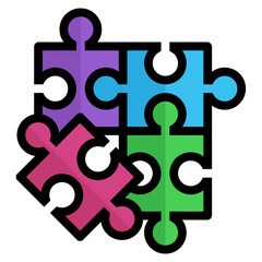 puzzle line icon