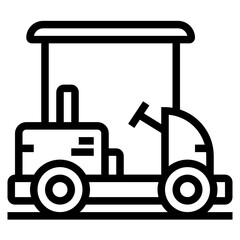 golf cart line icon