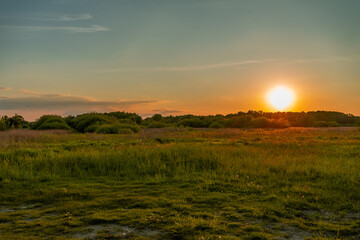 Kolorowy zach&oacute;d słońca, mazowieckie