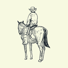 Fototapeta na wymiar Backside Machete Cowboy