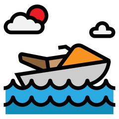 jet ski line icon