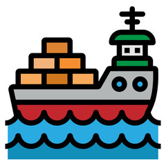 Obraz premium ship line icon