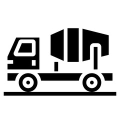 cement truck glyph icon