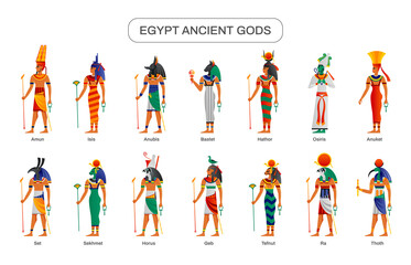 Egypt Ancient Gods Set - obrazy, fototapety, plakaty