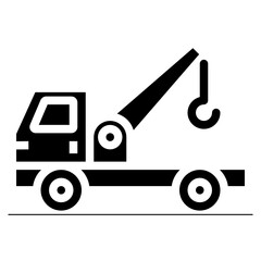 tow truck glyph icon