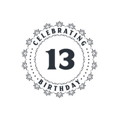 13 Birthday celebration, Greetings card for 13 years birthday