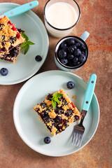 Blueberry coconut and oat cake