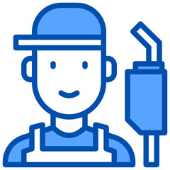 worker blue style icon