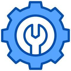 gear blue style icon