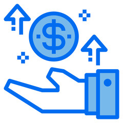 growth blue line icon